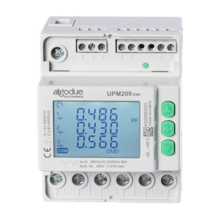 Analizzatore Rete Trifase UPM209 80A RS485, Smart Meter Inverter FV Trifase, Connessione diretta