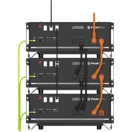 Pylontech US2000/US3000/US5000 - Set di cavi per il collegamento in parallelo delle batterie, Colore: rosso e nero, Cavo di comunicazione RJ45
